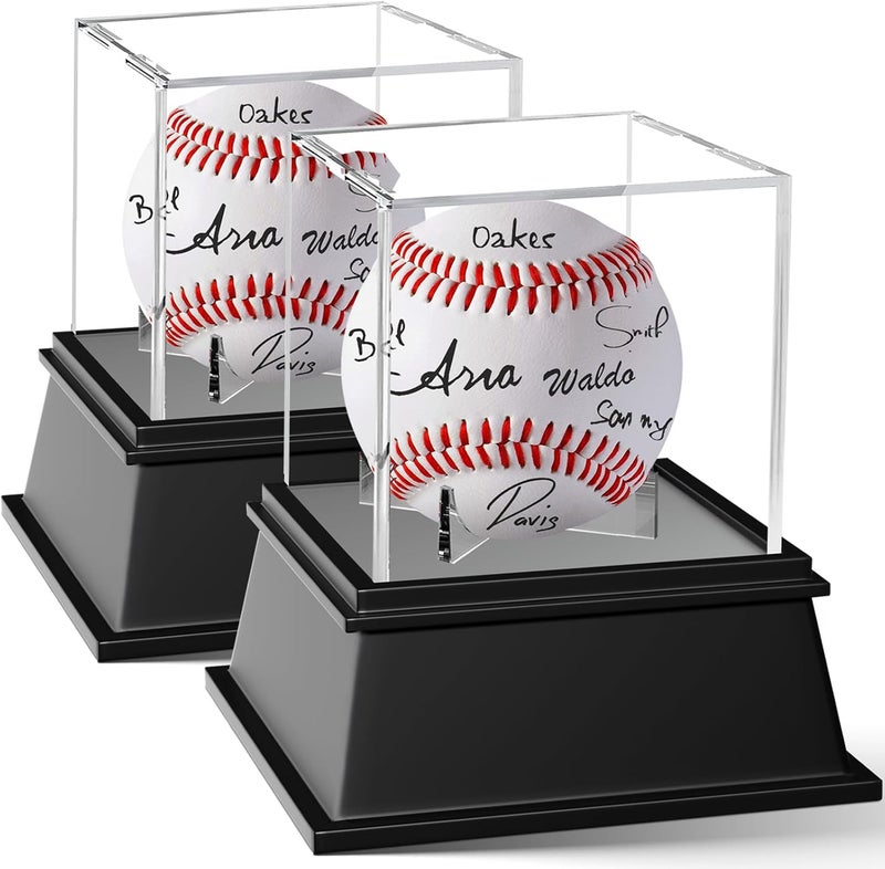 Leffis 2 Packs Baseball Display Case, Baseball Holder Display Case, Acrylic UV Protected Baseball Case for Display, for Autographed Baseball (2P Baseball Case) - Image 1